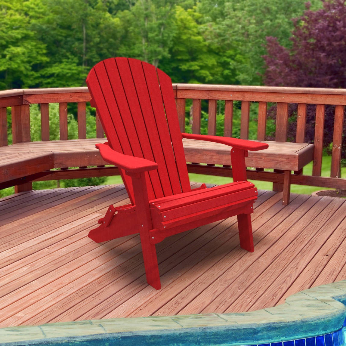 Red folding adirondack discount chairs