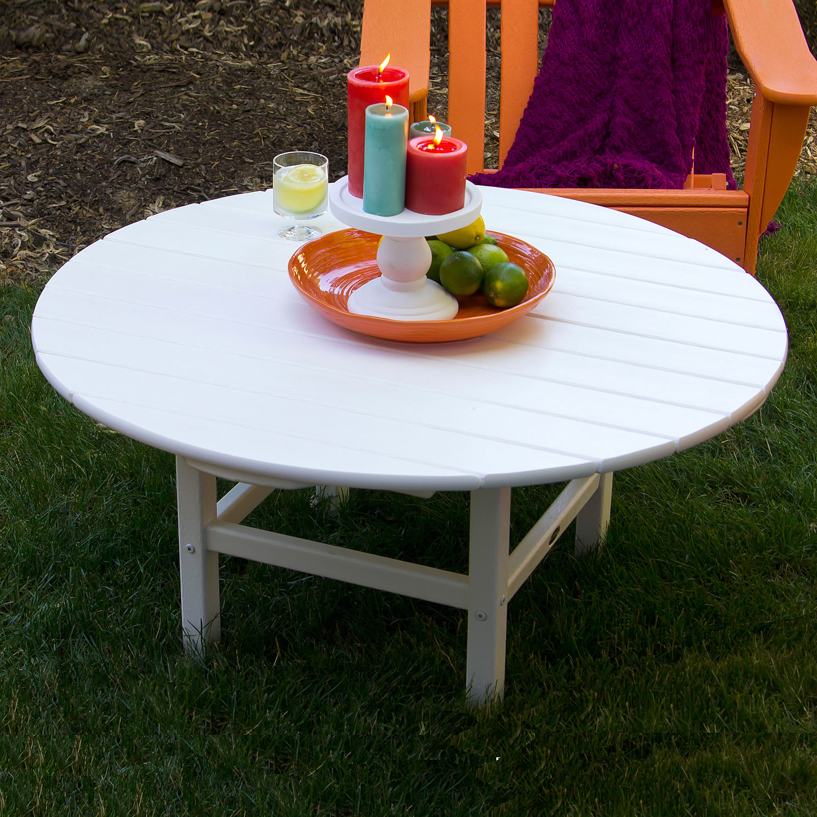 Polywood round on sale conversation table