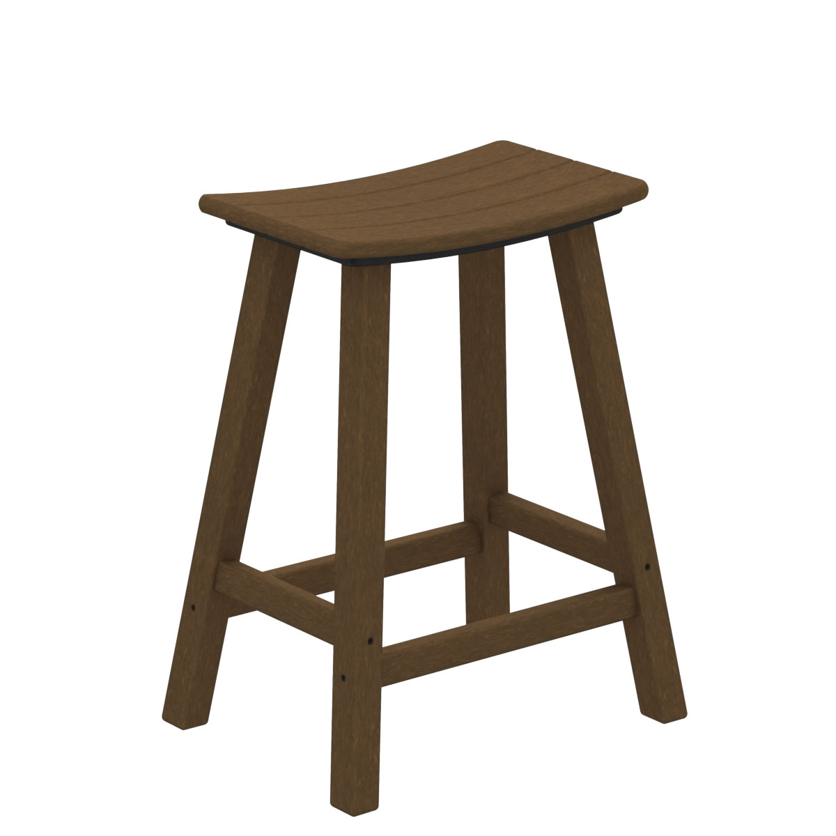 Shop The POLYWOOD Traditional 24 In Saddle Bar Stool Eco Friendly   Polywood Traditional 24in Saddle Counter Stool 2001 1 