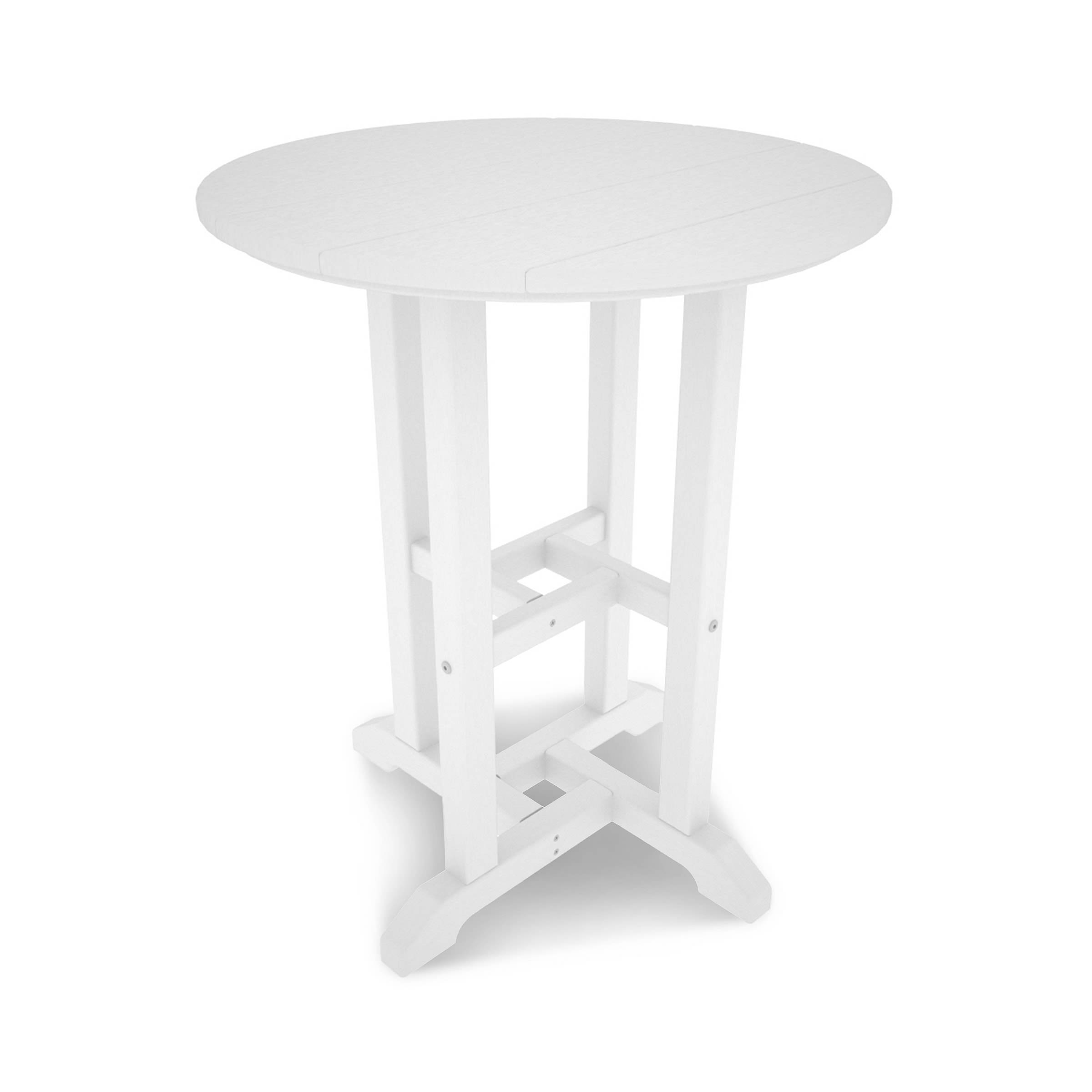 Upgrade Your Patio With POLYWOOD Traditional 24in Round Dining Table   Rt124wh St 1 